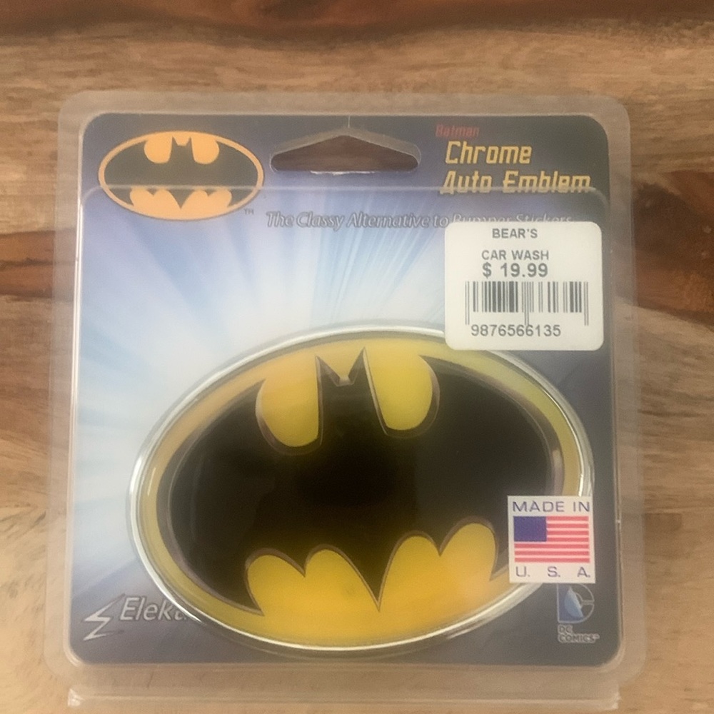 NIP w/Tag Batman 🦇 Chrome Auto Emblem - Easy to Apply/Paint Safe/Real Chrome 🦇